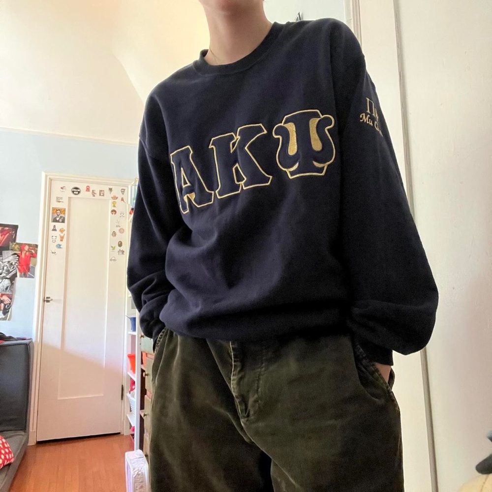 NAVY BLUE ALPHA KAPPA PSI CREWNECK OVERSIZED SWEATSHIRT